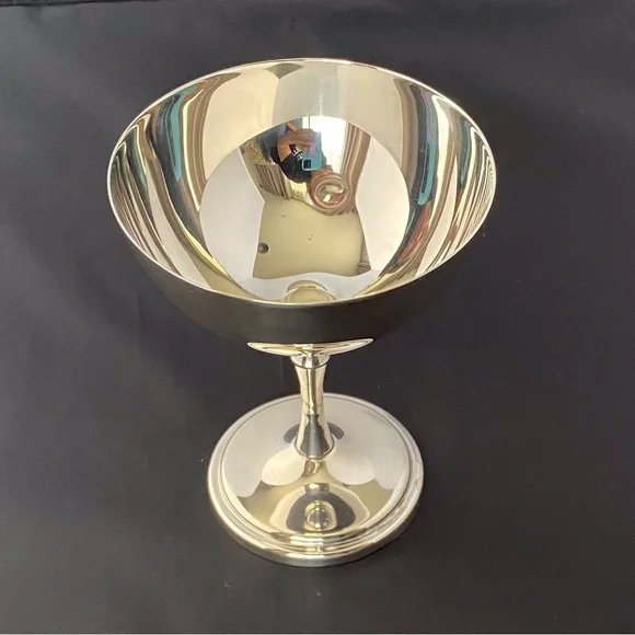 Vintage Mexican Silver Plated Brass Stemmed Goblet - Picture 2 of 5
